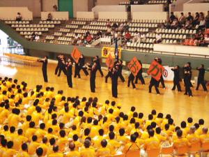 『応援団リーダー』 国体静岡県選手団 を前に